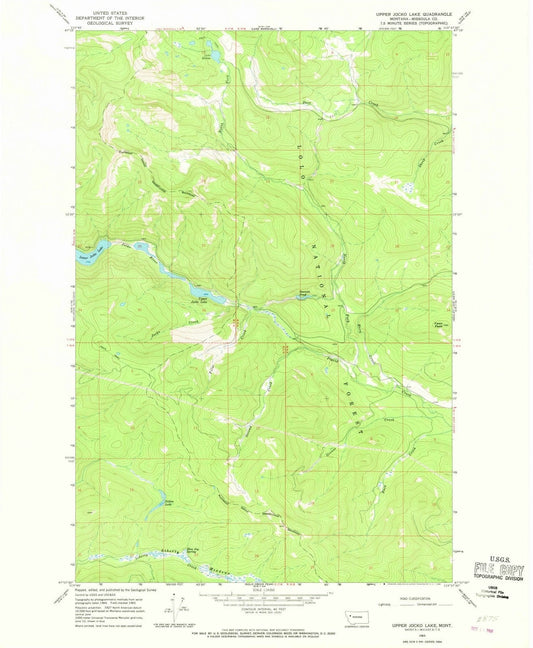 1965 Upper Jocko Lake, MT - Montana - USGS Topographic Map