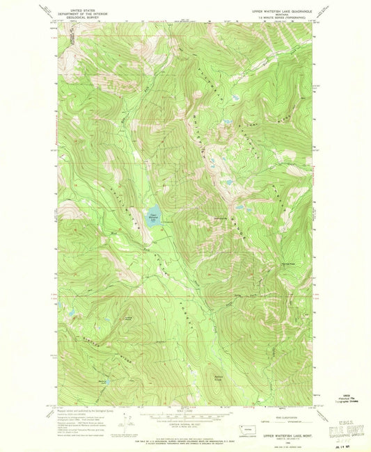 1966 Upper Whitefish Lake, MT - Montana - USGS Topographic Map