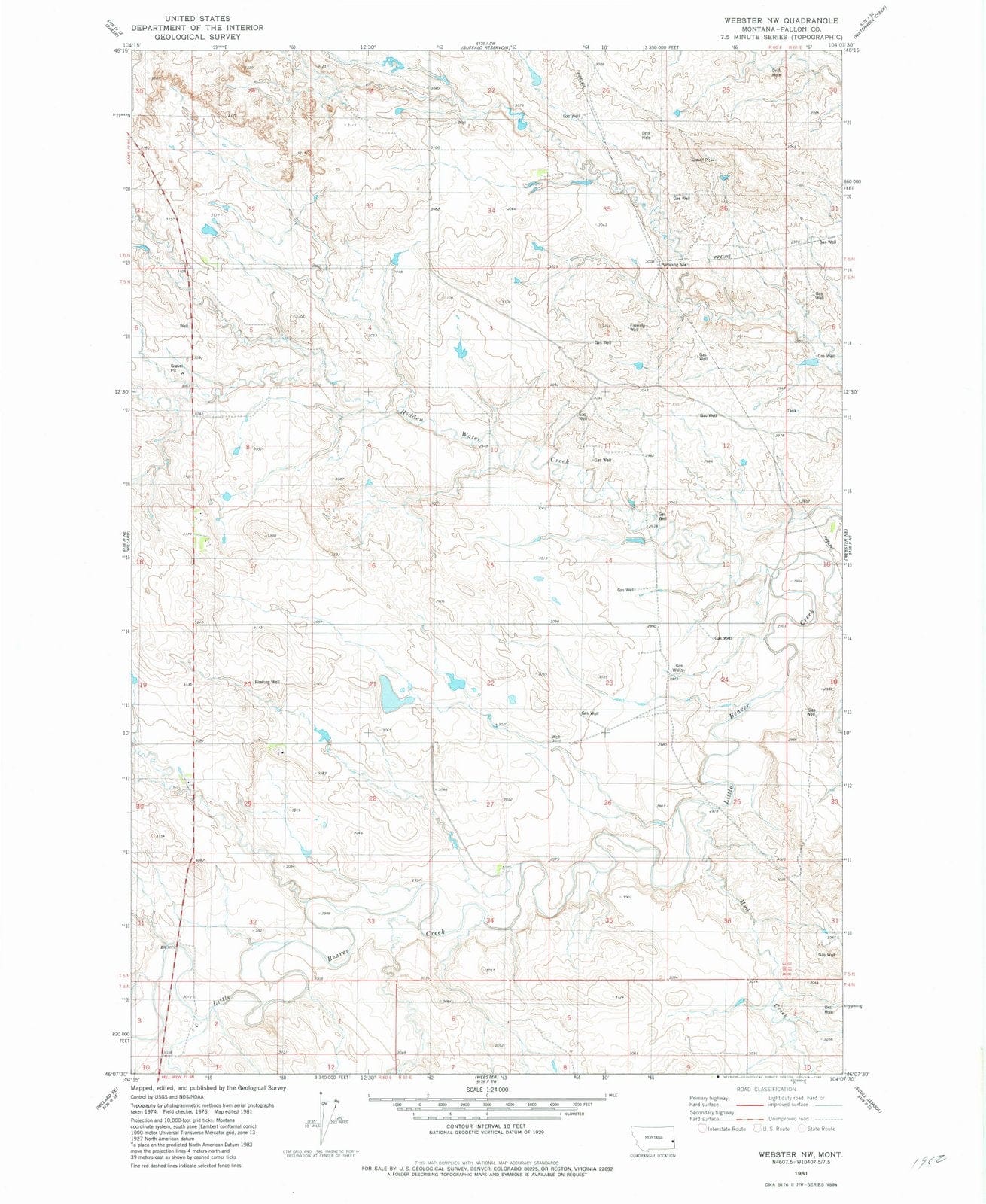1981 Webster, MT - Montana - USGS Topographic Map