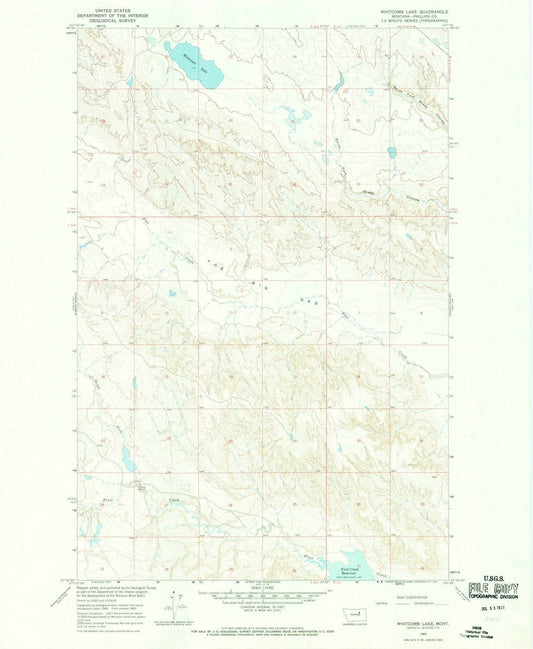 1965 Whitcomb Lake, MT - Montana - USGS Topographic Map