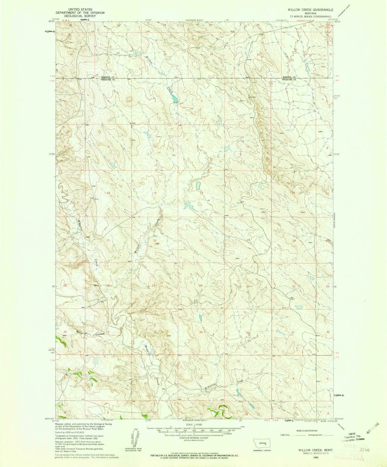 1960 Willow Creek, MT - Montana - USGS Topographic Map