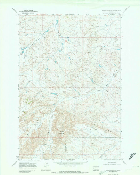 1969 Woody Mountain, MT - Montana - USGS Topographic Map v3