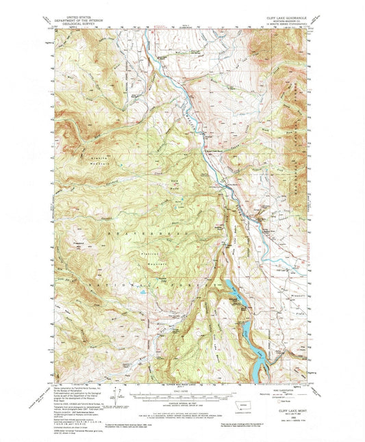 1950 Cliff Lake, MT - Montana - USGS Topographic Map