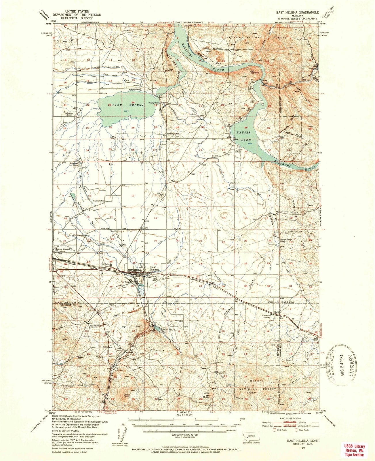 1950 East Helena, MT - Montana - USGS Topographic Map