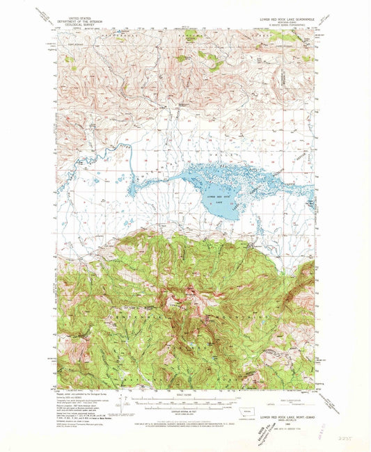 1950 Lower Red Rock Lake, MT - Montana - USGS Topographic Map