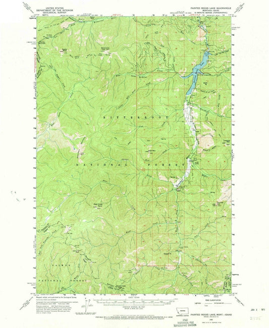 1960 Painted Rocks Lake, MT - Montana - USGS Topographic Map