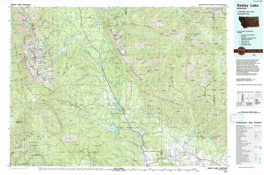 1993 Seeley Lake, MT - Montana - USGS Topographic Map