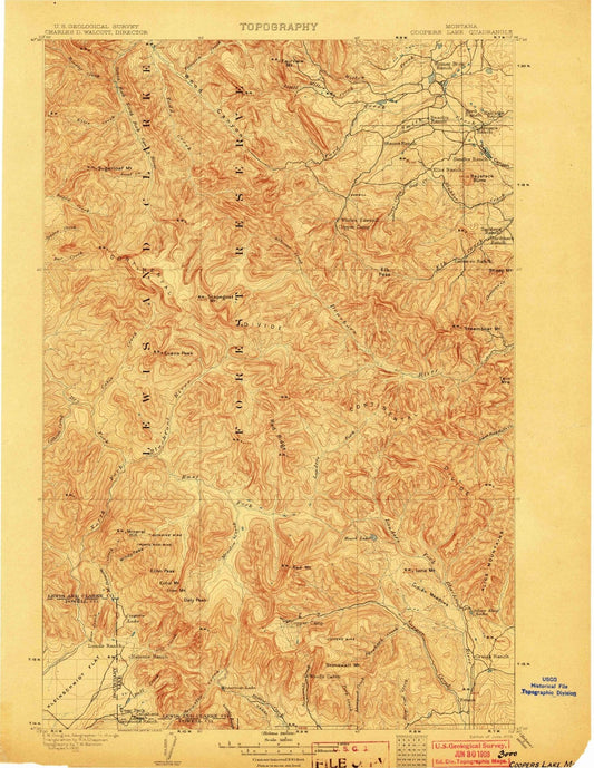1903 Coopers Lake, MT - Montana - USGS Topographic Map