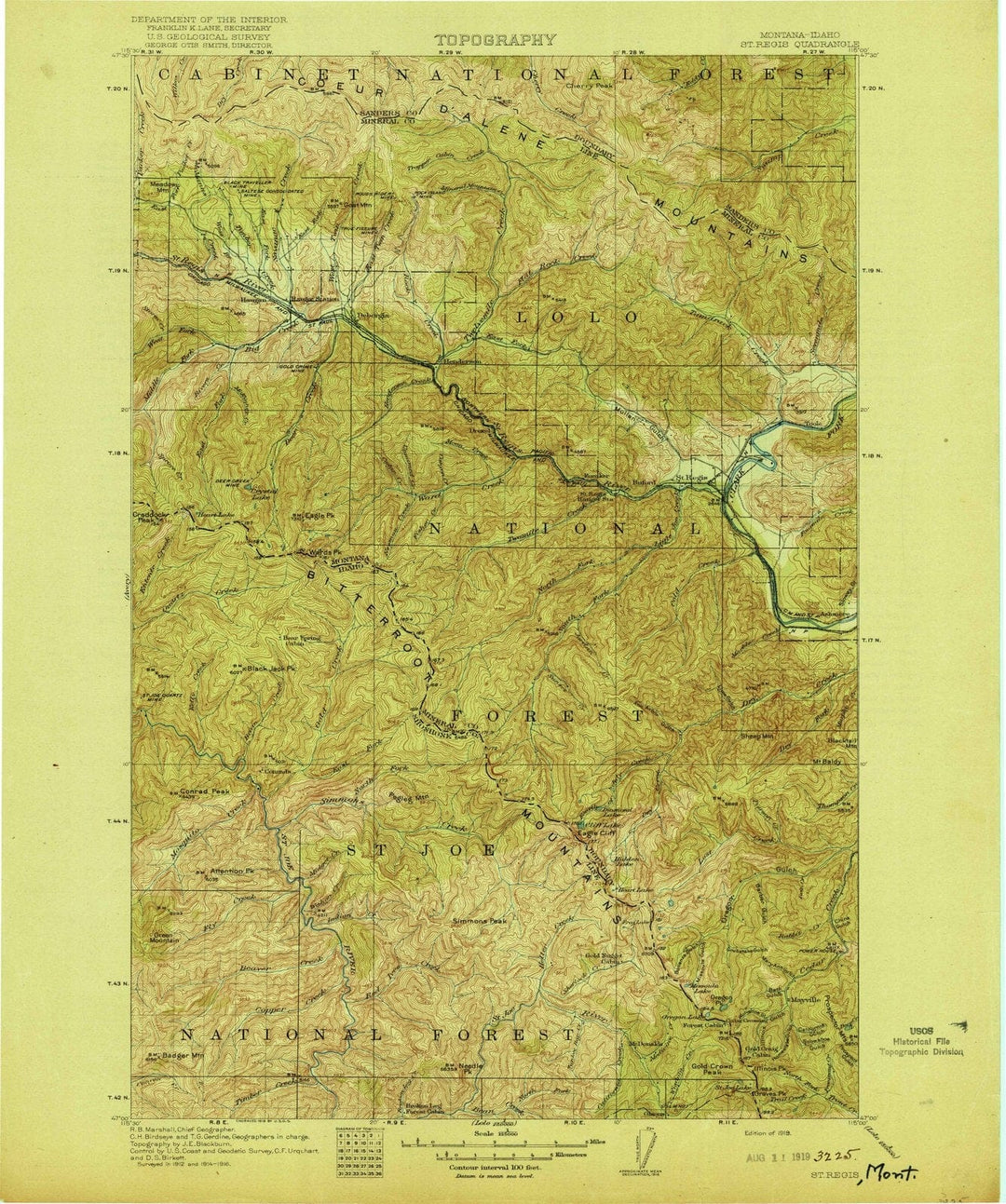 1919 St. Regis, MT - Montana - USGS Topographic Map