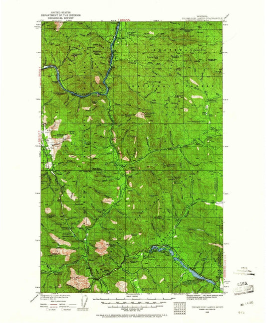 1935 Thompson Lakes, MT - Montana - USGS Topographic Map
