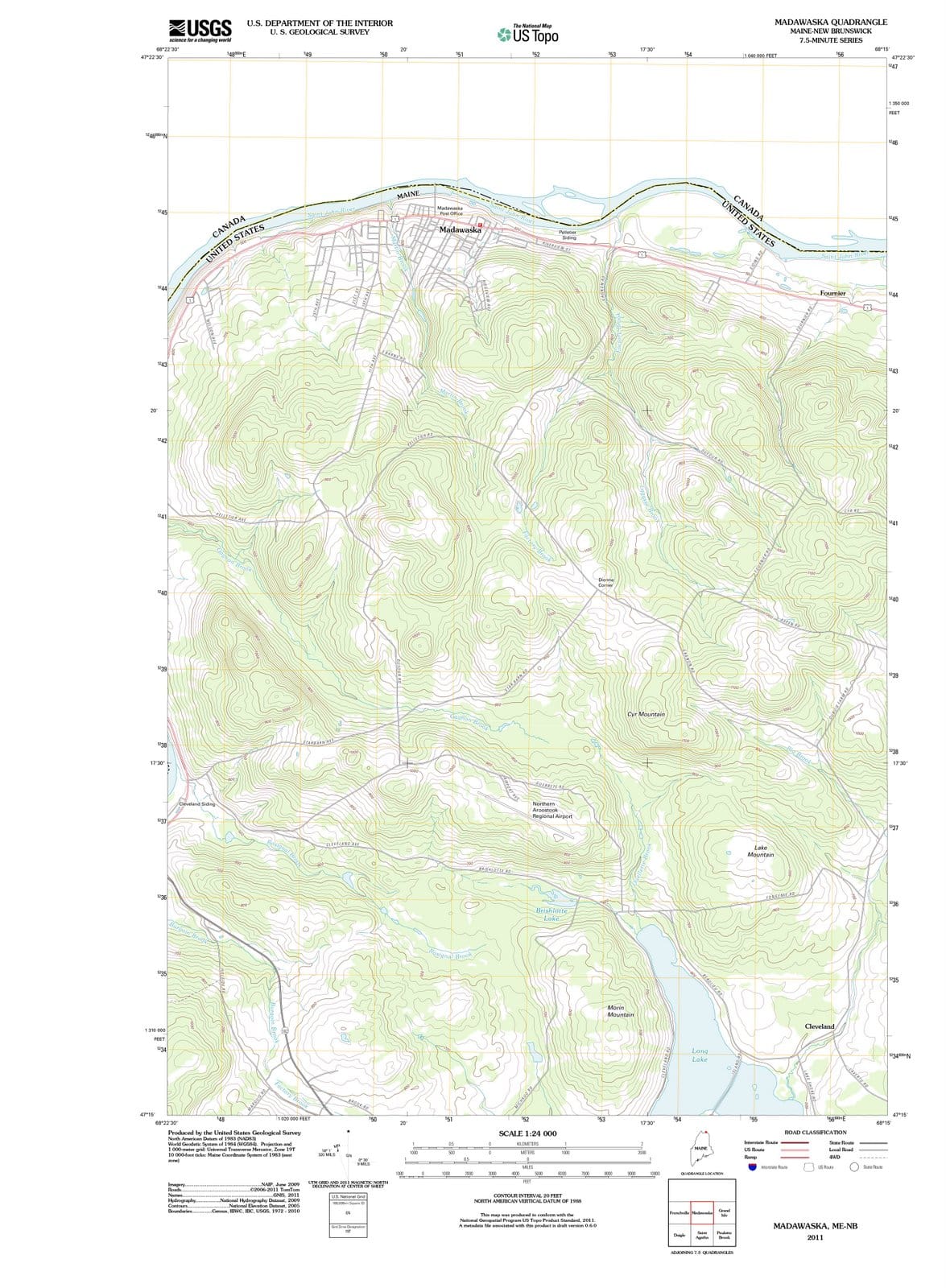 2011 Madawaska, ME - Maine - USGS Topographic Map
