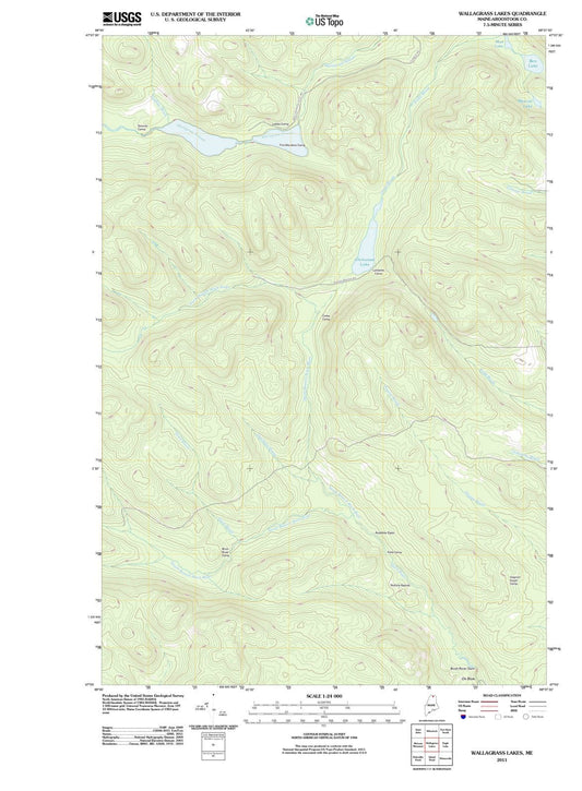 2011 Wallagrass Lakes, ME - Maine - USGS Topographic Map