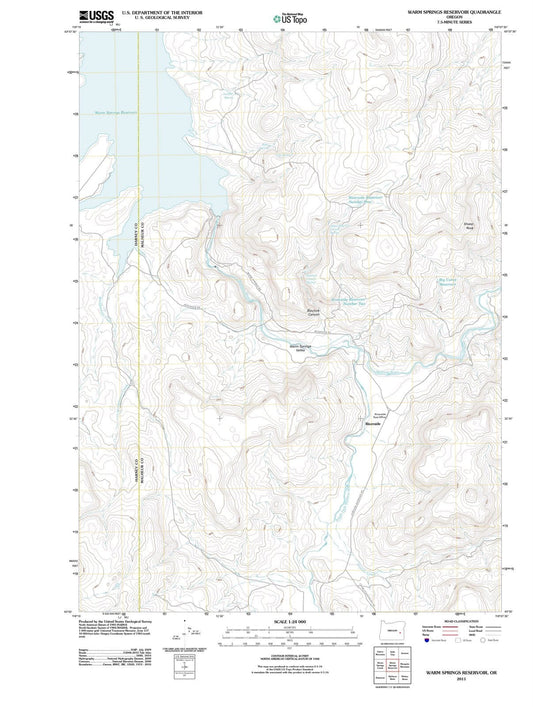 2011 Warm Springs Reservoir, OR - Oregon - USGS Topographic Map