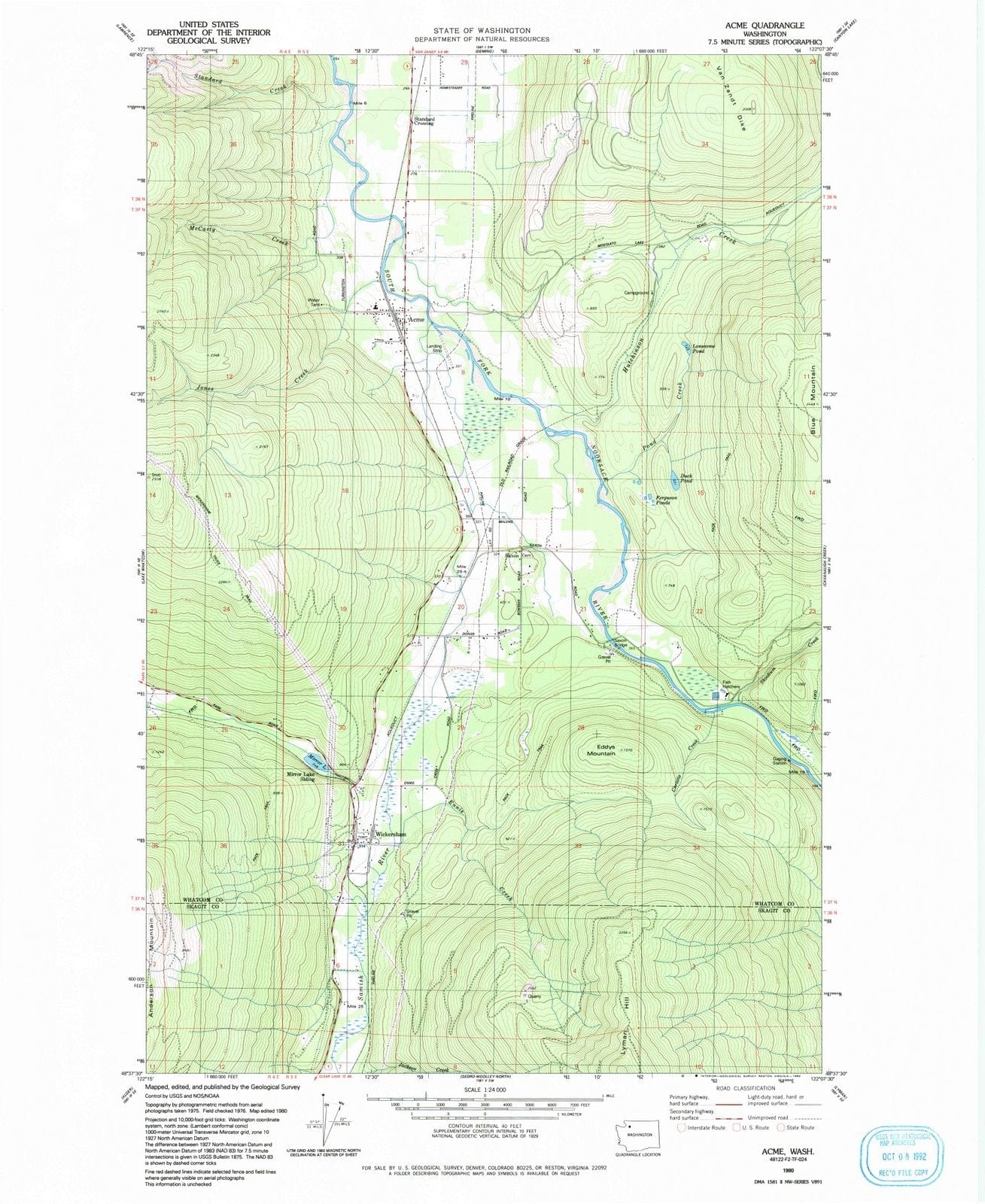 1980 Acme, WA - Washington - USGS Topographic Map