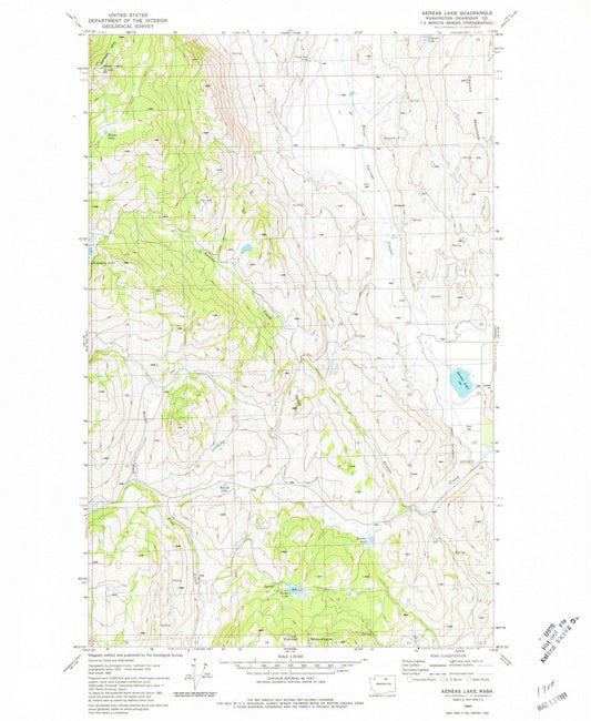 1980 Aeneas Lake, WA - Washington - USGS Topographic Map