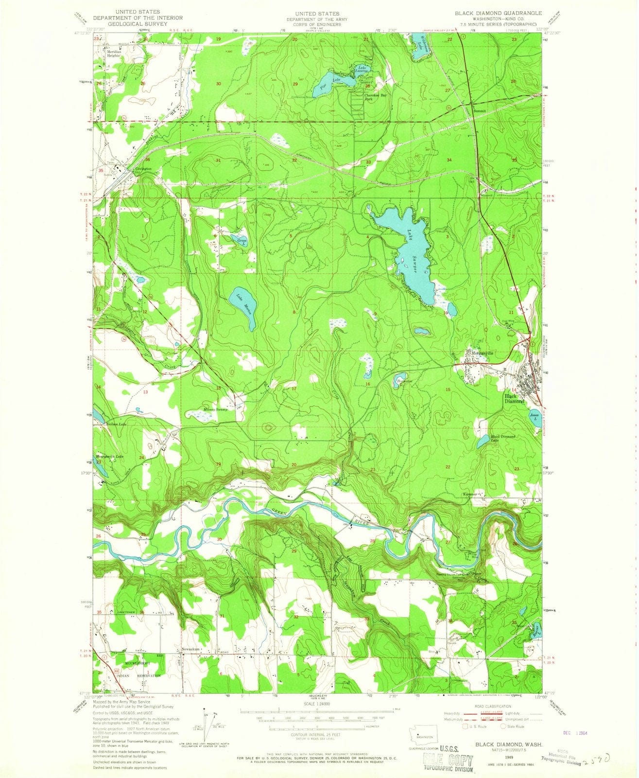 1949 Blackiamond, WA - Washington - USGS Topographic Map