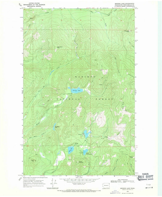 1968 Browns Lake, WA - Washington - USGS Topographic Map