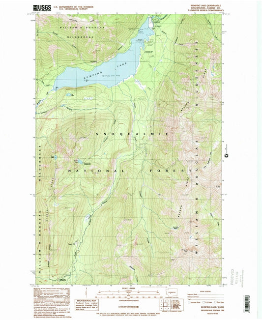 1988 Bumping Lake, WA - Washington - USGS Topographic Map