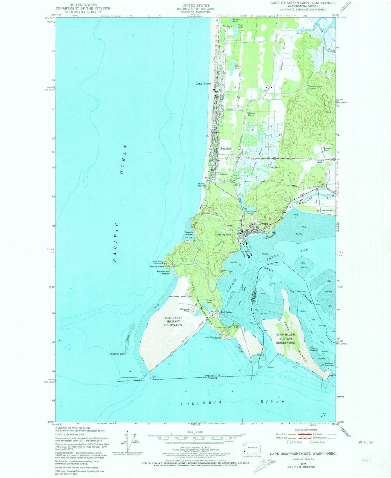 1949 Capeisappointment, WA - Washington - USGS Topographic Map