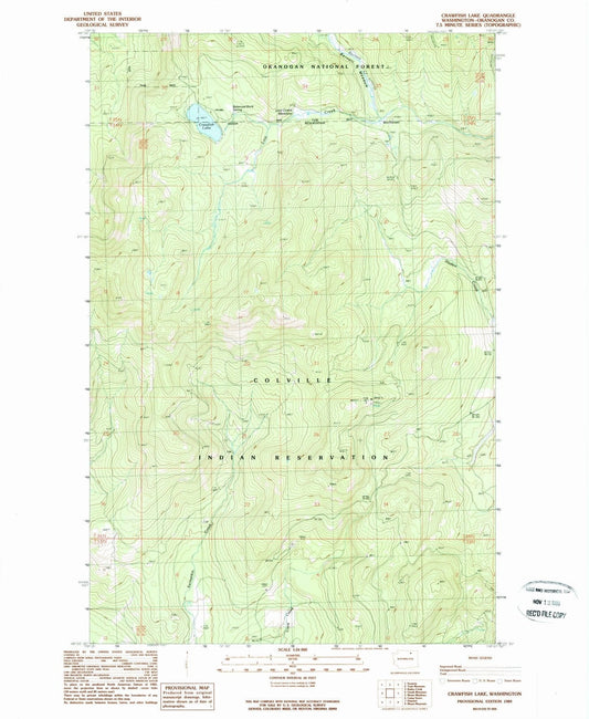 1989 Crawfish Lake, WA - Washington - USGS Topographic Map