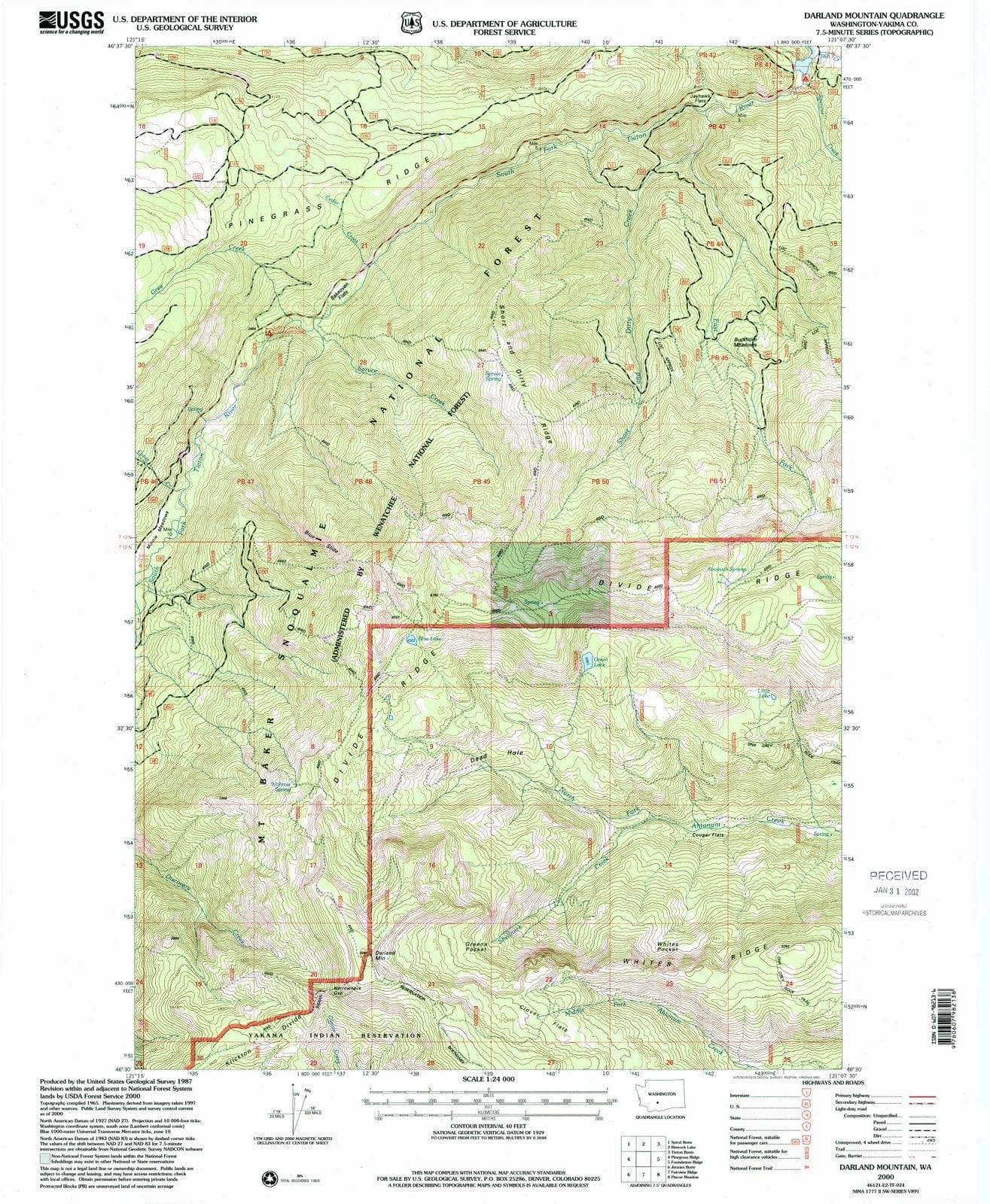 2000 Darland Mountain, WA - Washington - USGS Topographic Map