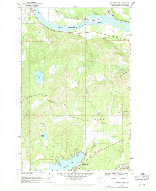 1968 Diamond Lake, WA - Washington - USGS Topographic Map