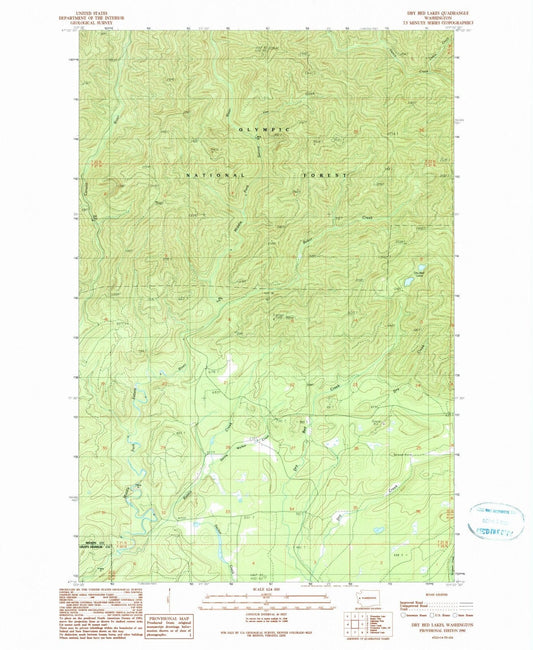 1990 Dry Bed Lakes, WA - Washington - USGS Topographic Map