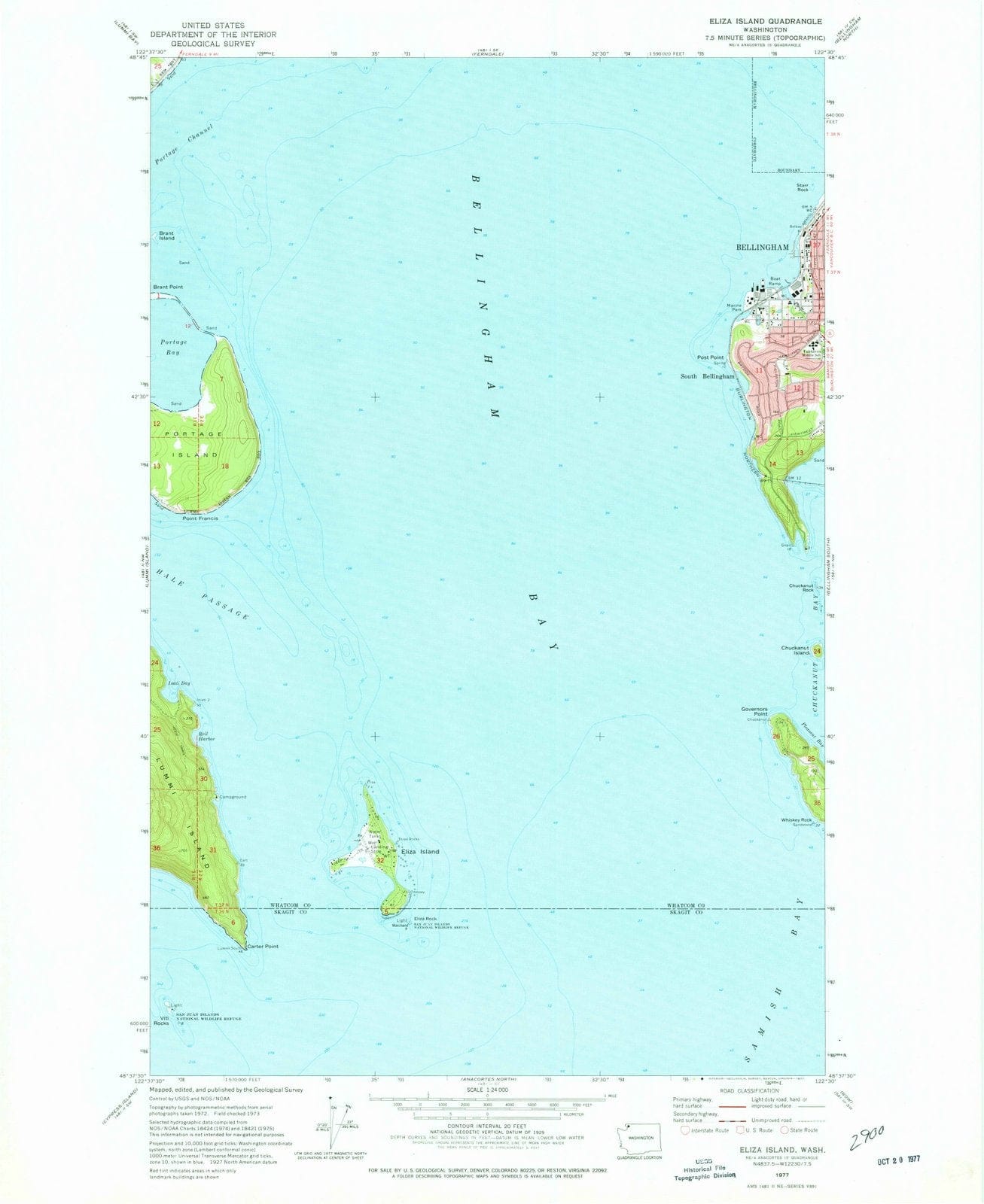1977 Eliza Island, WA - Washington - USGS Topographic Map