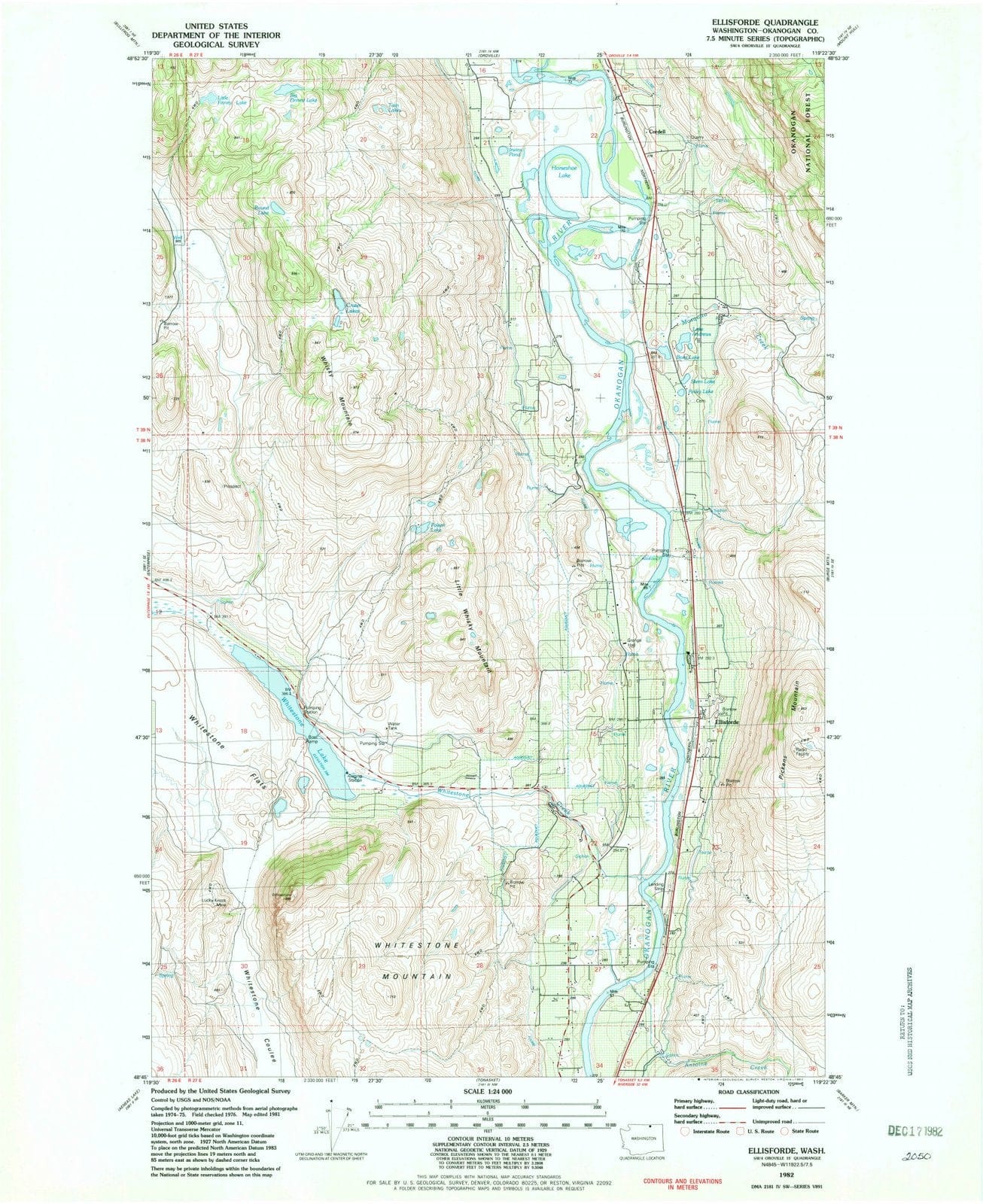 1982 Ellisforde, WA - Washington - USGS Topographic Map