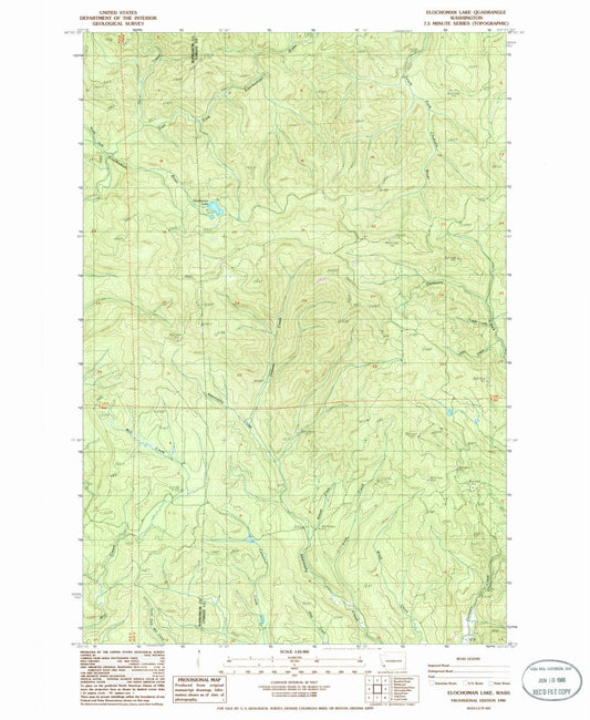 1986 Elochoman Lake, WA - Washington - USGS Topographic Map