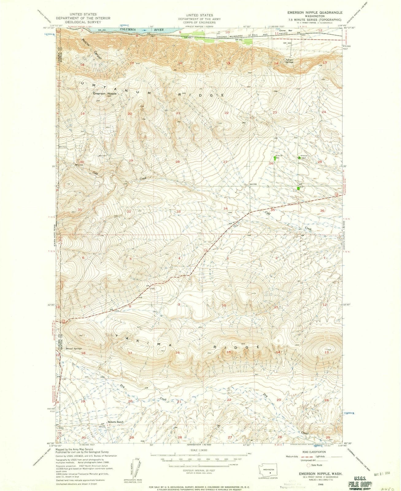 1948 Emerson Nipple, WA - Washington - USGS Topographic Map