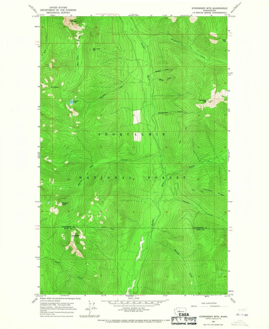1965 Evergreen MTN, WA - Washington - USGS Topographic Map