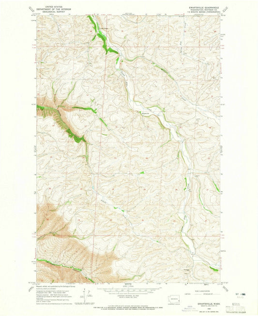 1964 Ewartsville, WA - Washington - USGS Topographic Map