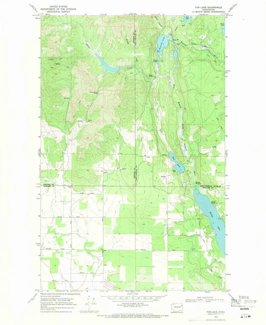 1968 Fan Lake, WA - Washington - USGS Topographic Map