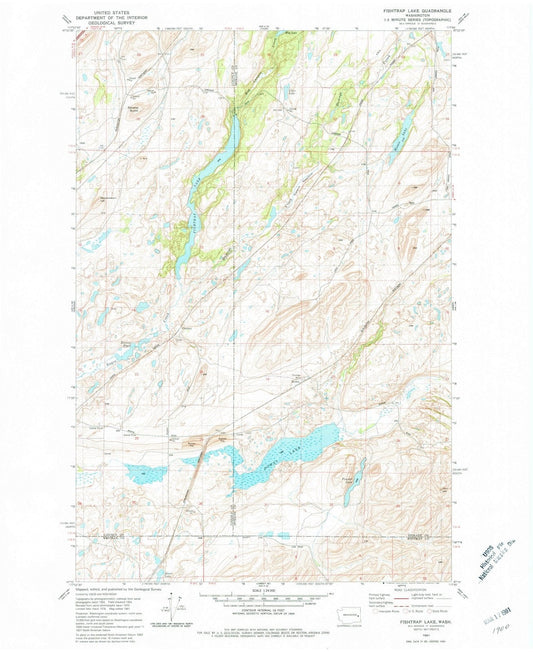 1981 Fishtrap Lake, WA - Washington - USGS Topographic Map