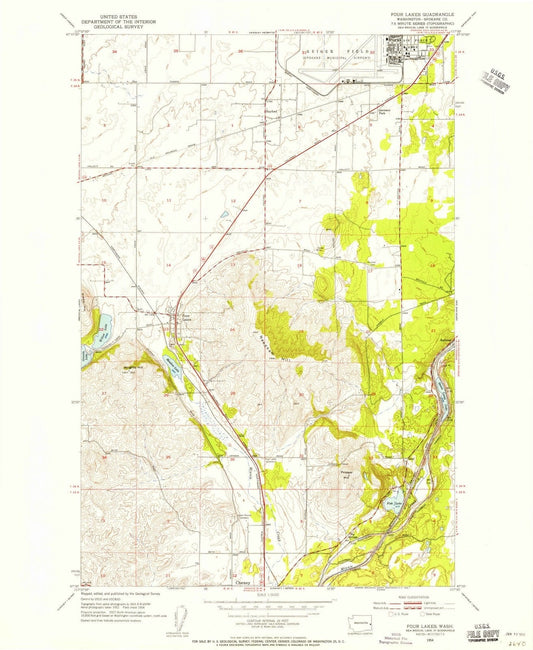1954 Four Lakes, WA - Washington - USGS Topographic Map