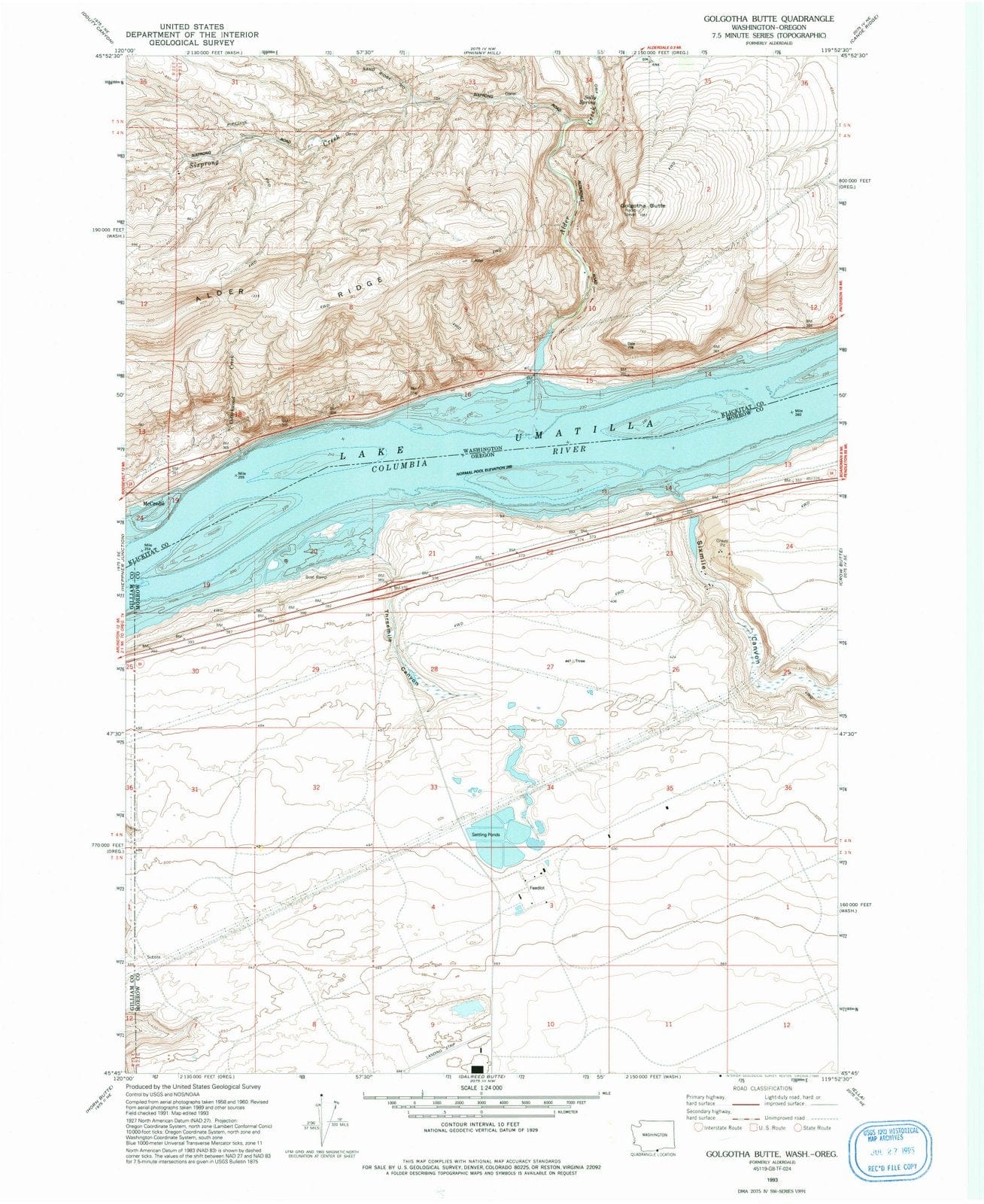 1993 Golgotha Butte, WA - Washington - USGS Topographic Map