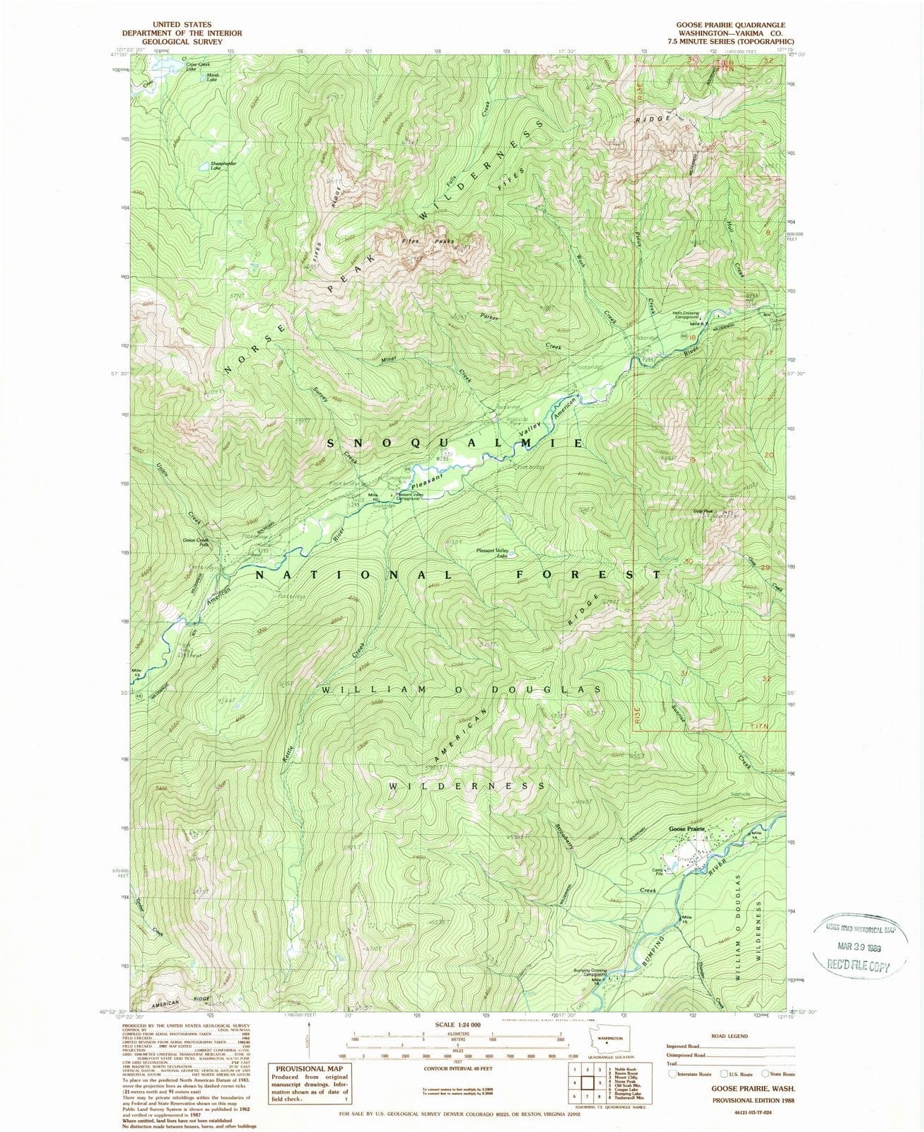 1988 Goose Prairie, WA - Washington - USGS Topographic Map