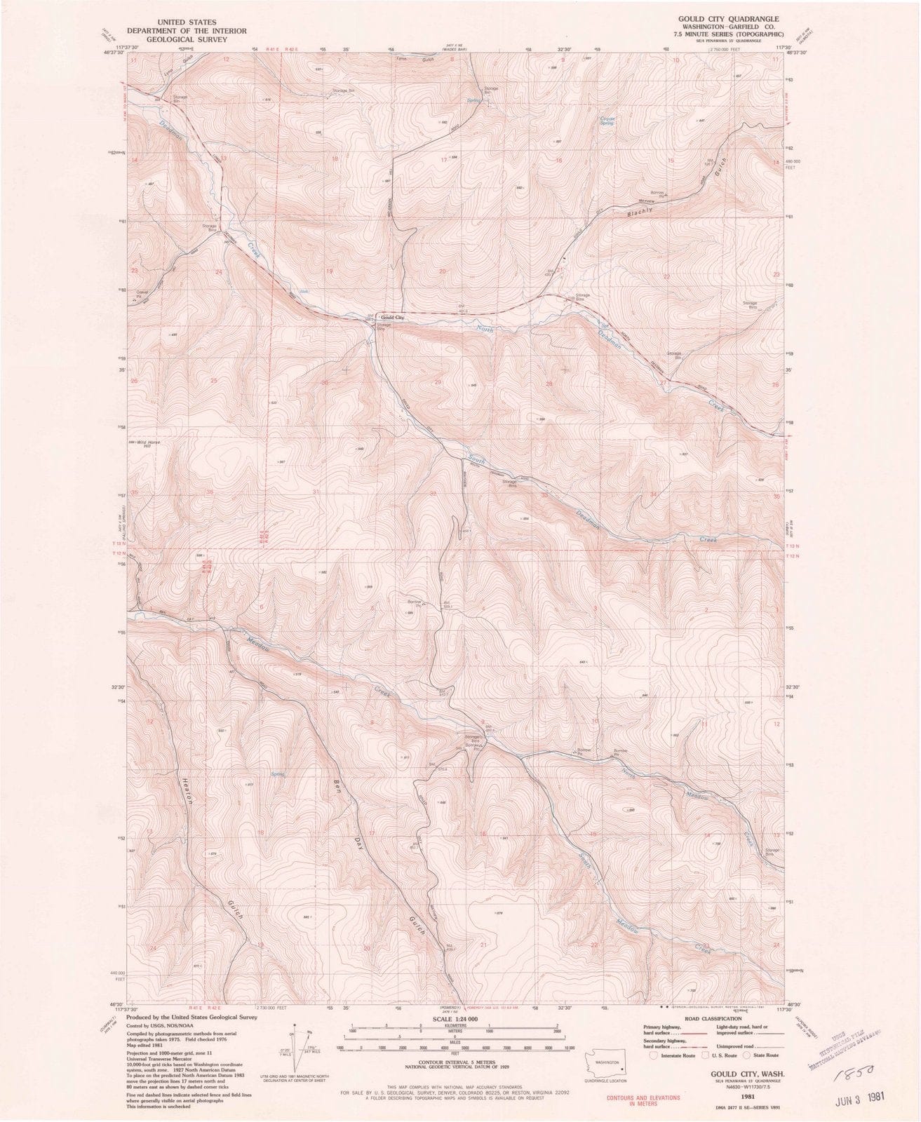 1981 Gould City, WA - Washington - USGS Topographic Map