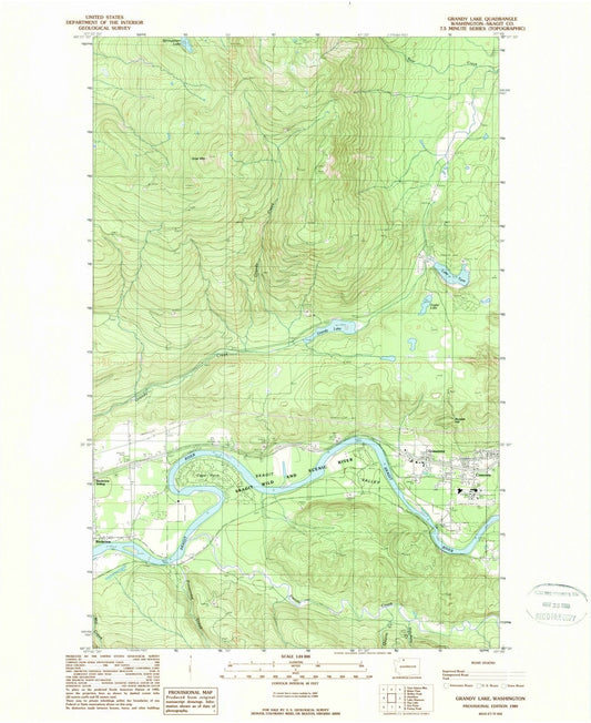 1989 Grandy Lake, WA - Washington - USGS Topographic Map