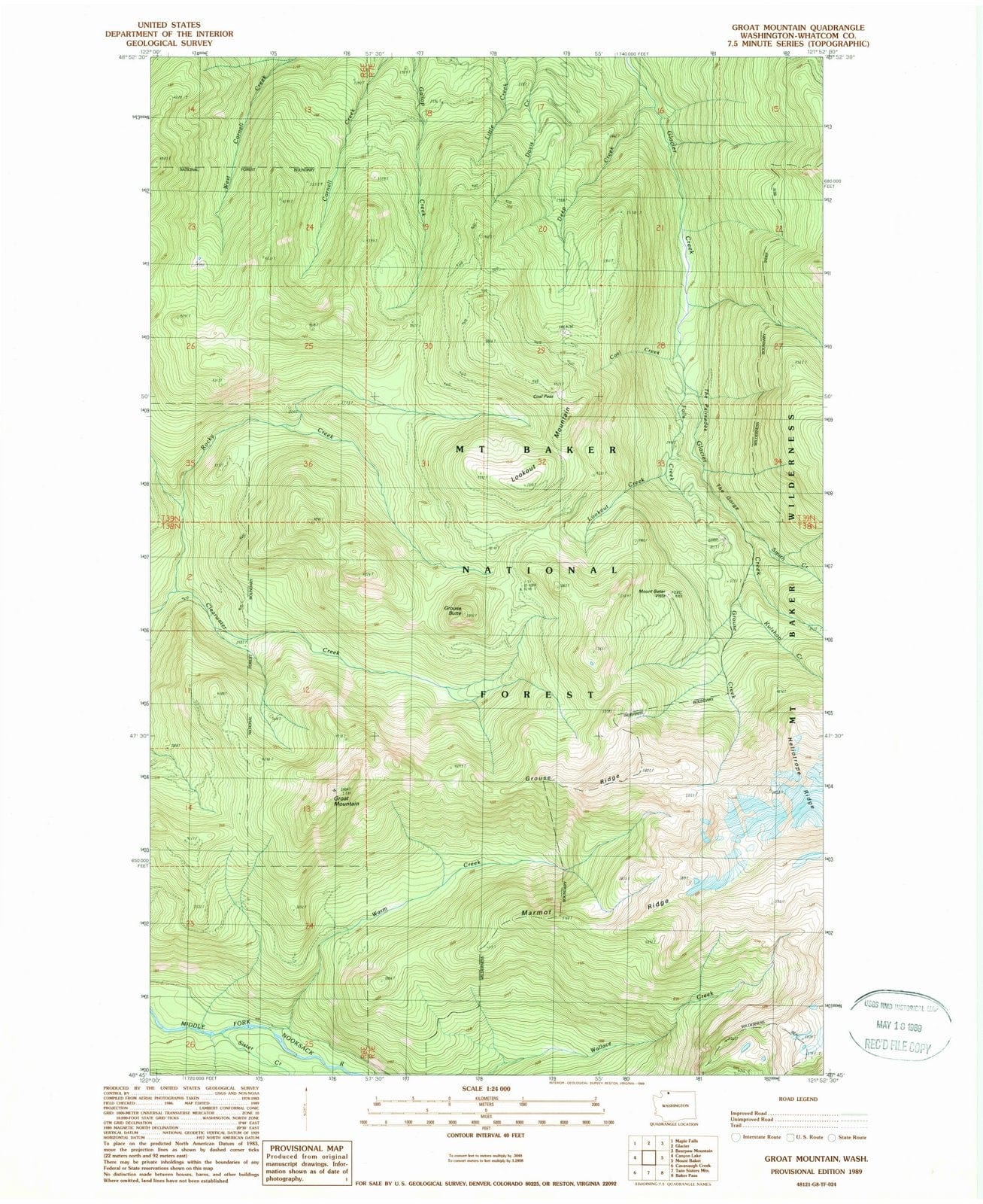 1989 Groat Mountain, WA - Washington - USGS Topographic Map