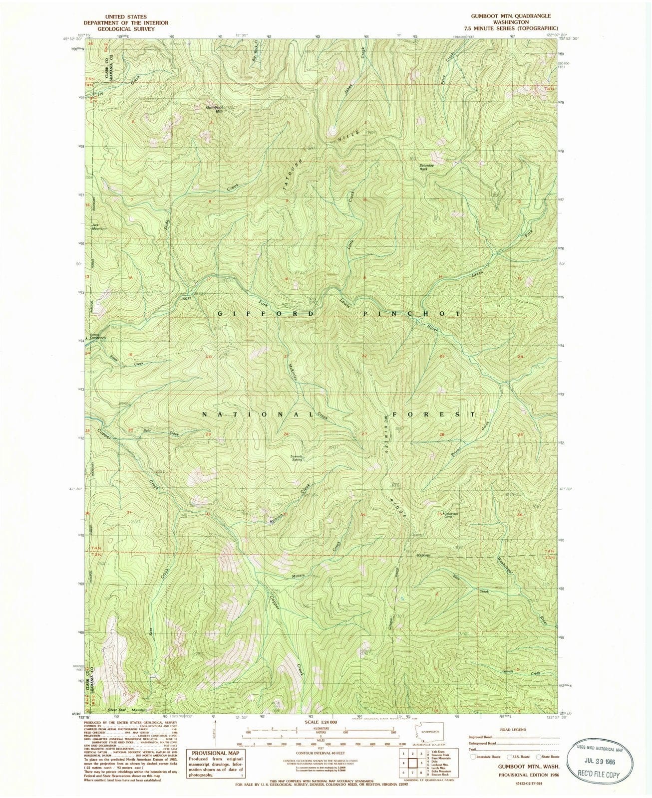 1986 Gumboot MTN, WA - Washington - USGS Topographic Map
