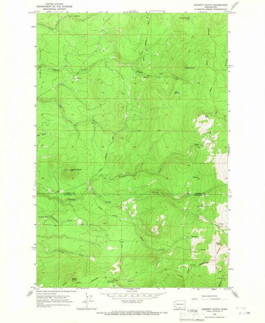 1965 Hagerty Butte, WA - Washington - USGS Topographic Map