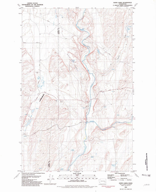 1981 Honn Lakes, WA - Washington - USGS Topographic Map