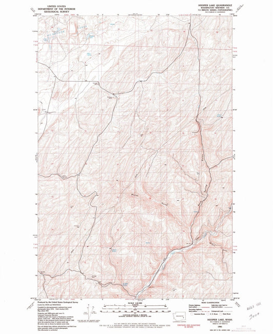 1981 Hooper Lake, WA - Washington - USGS Topographic Map