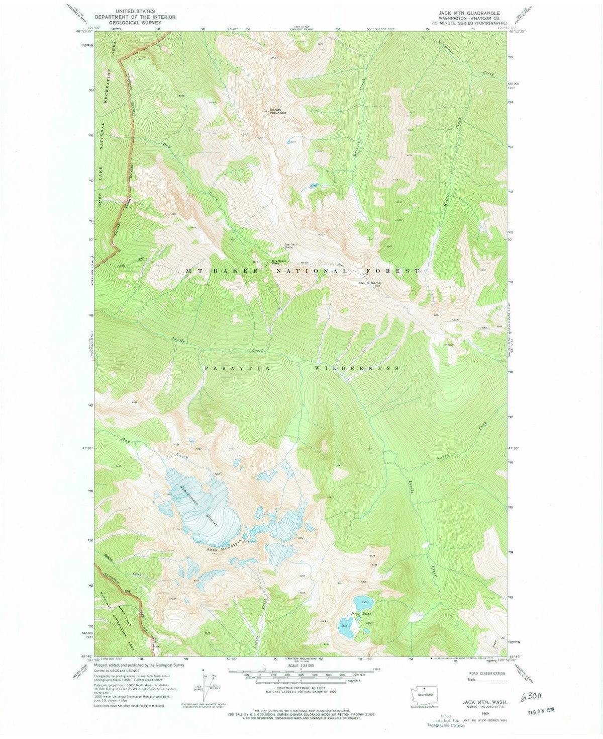 1969 Jack MTN, WA - Washington - USGS Topographic Map