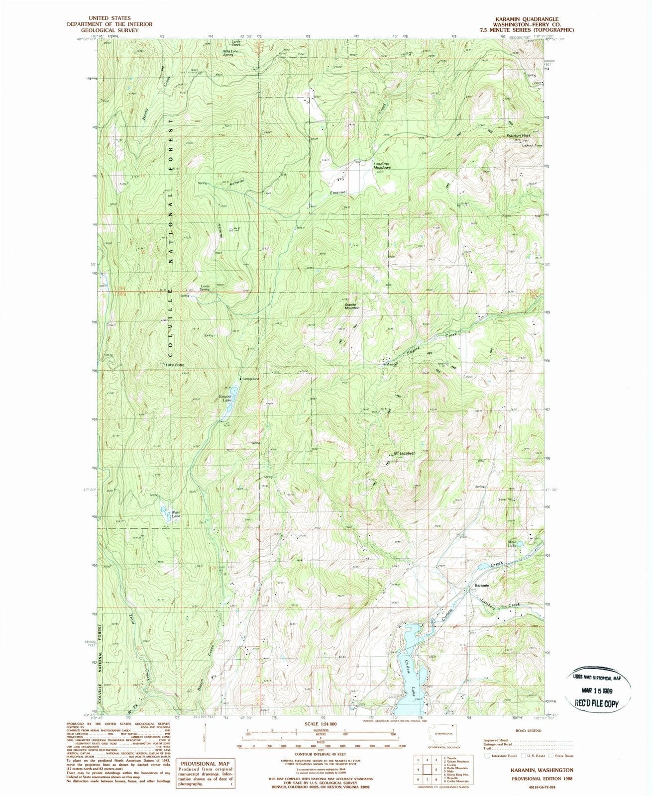 1988 Karamin, WA - Washington - USGS Topographic Map
