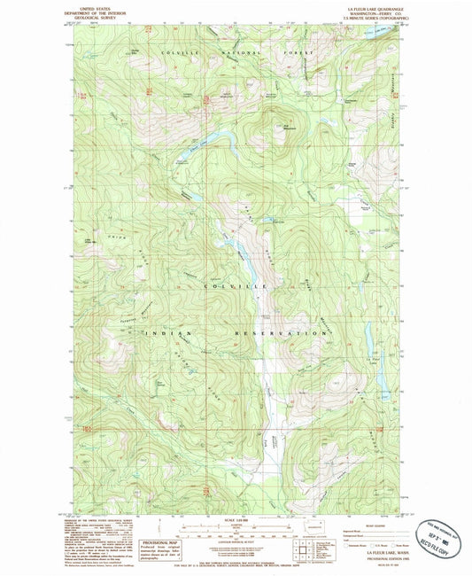 1985 La Fleur Lake, WA - Washington - USGS Topographic Map