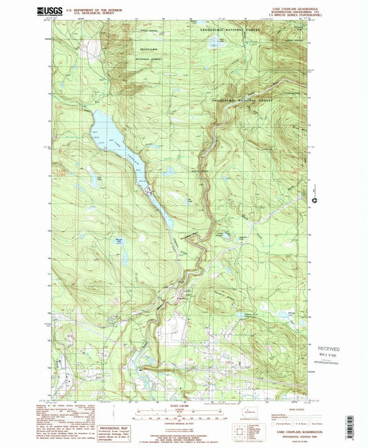 1989 Lake Chaplain, WA - Washington - USGS Topographic Map