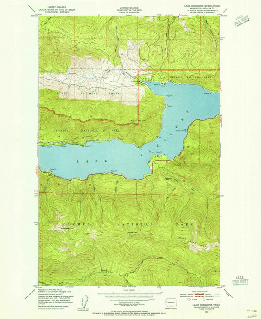 1950 Lake Crescent, WA - Washington - USGS Topographic Map